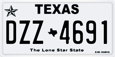TX license plate DZZ4691