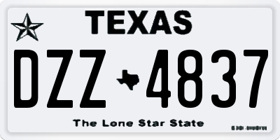 TX license plate DZZ4837