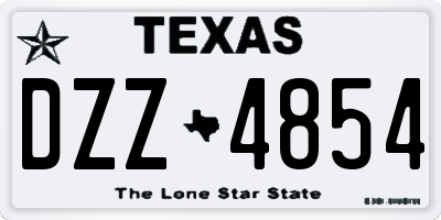 TX license plate DZZ4854