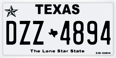 TX license plate DZZ4894