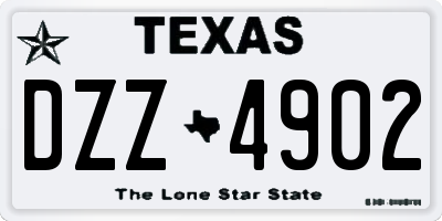 TX license plate DZZ4902