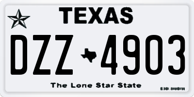 TX license plate DZZ4903