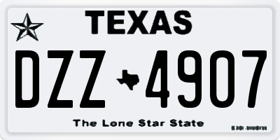 TX license plate DZZ4907