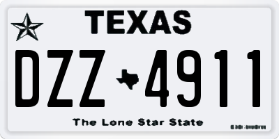 TX license plate DZZ4911