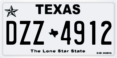 TX license plate DZZ4912
