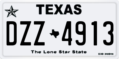 TX license plate DZZ4913