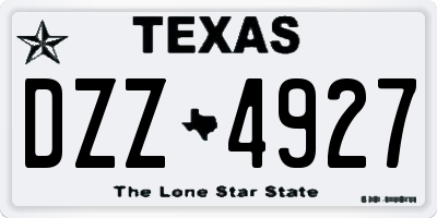 TX license plate DZZ4927