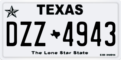 TX license plate DZZ4943