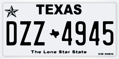 TX license plate DZZ4945