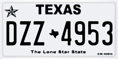 TX license plate DZZ4953