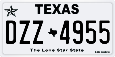 TX license plate DZZ4955