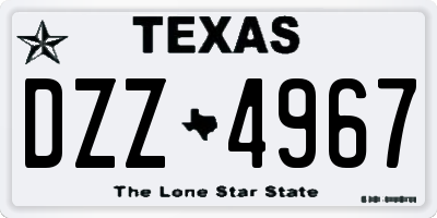 TX license plate DZZ4967