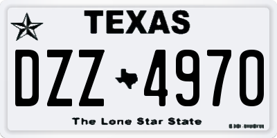 TX license plate DZZ4970