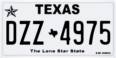 TX license plate DZZ4975