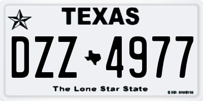 TX license plate DZZ4977