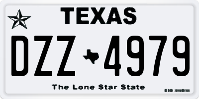 TX license plate DZZ4979