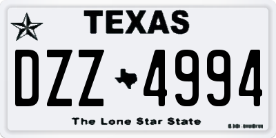 TX license plate DZZ4994