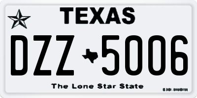 TX license plate DZZ5006