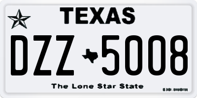 TX license plate DZZ5008