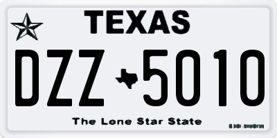 TX license plate DZZ5010