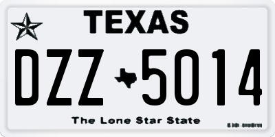 TX license plate DZZ5014