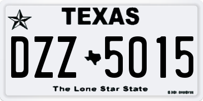TX license plate DZZ5015