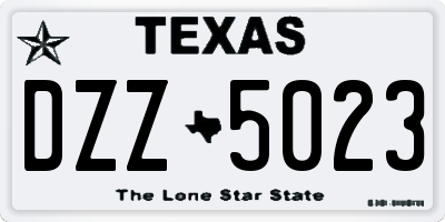 TX license plate DZZ5023