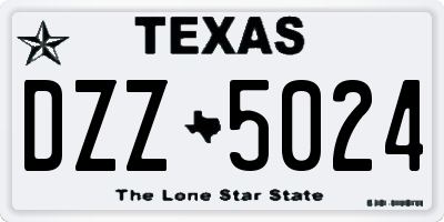 TX license plate DZZ5024