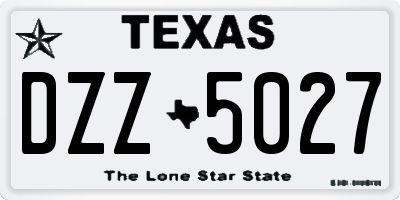 TX license plate DZZ5027