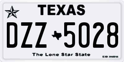 TX license plate DZZ5028