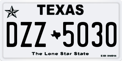 TX license plate DZZ5030