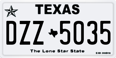 TX license plate DZZ5035