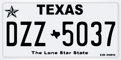 TX license plate DZZ5037