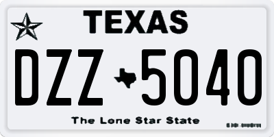 TX license plate DZZ5040