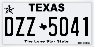 TX license plate DZZ5041