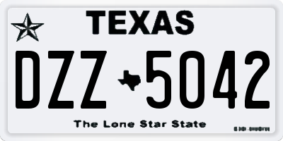 TX license plate DZZ5042