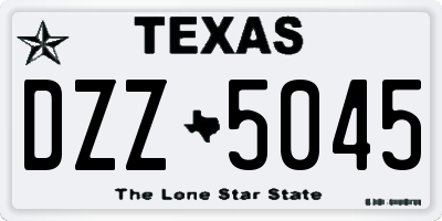 TX license plate DZZ5045