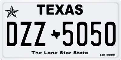 TX license plate DZZ5050