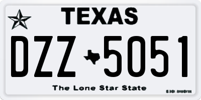 TX license plate DZZ5051