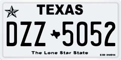 TX license plate DZZ5052