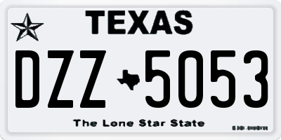 TX license plate DZZ5053