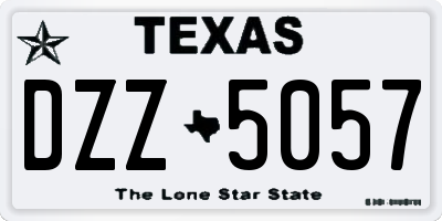 TX license plate DZZ5057
