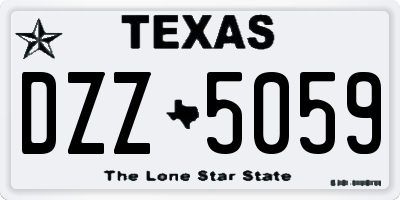 TX license plate DZZ5059