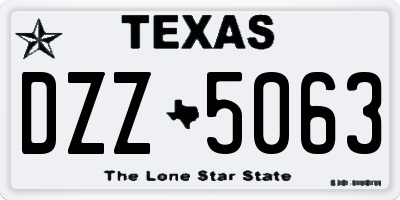 TX license plate DZZ5063