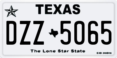 TX license plate DZZ5065