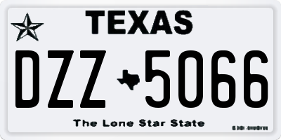 TX license plate DZZ5066