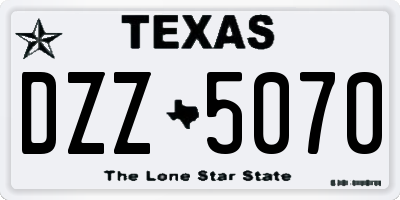 TX license plate DZZ5070
