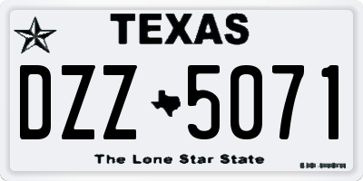 TX license plate DZZ5071