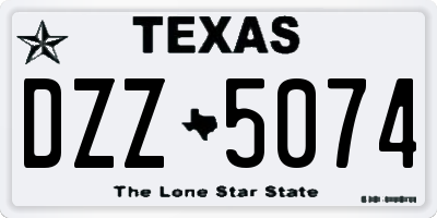 TX license plate DZZ5074
