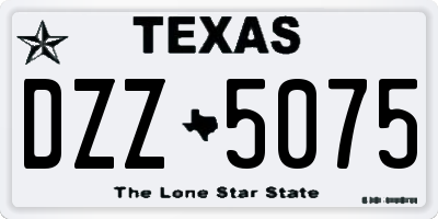 TX license plate DZZ5075